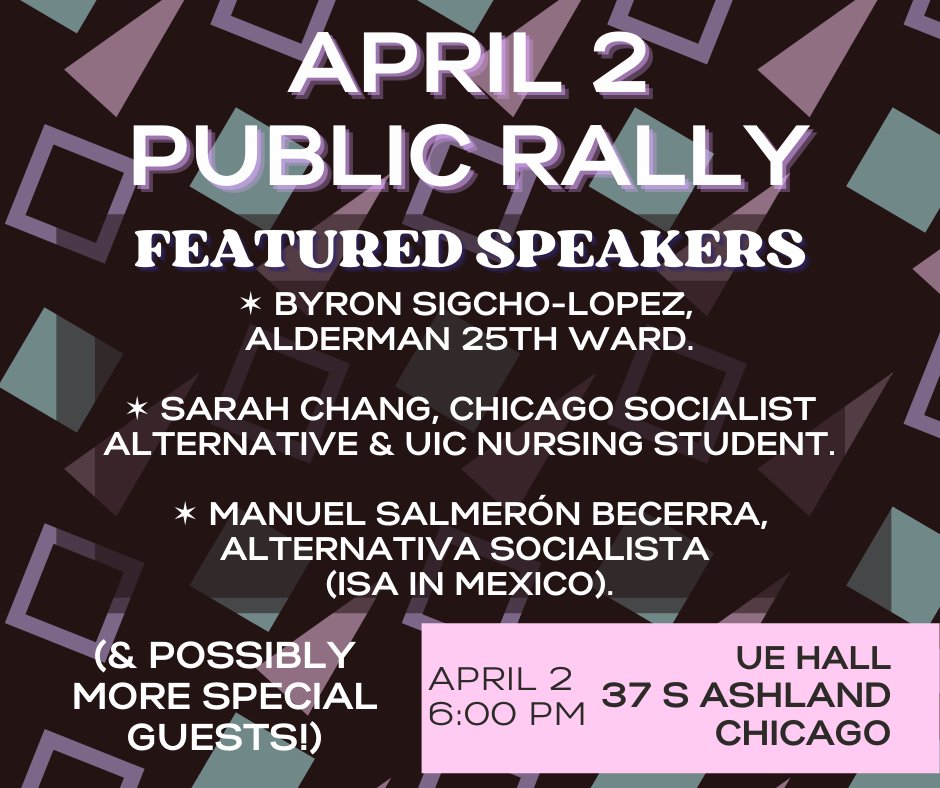 SAVE THE DATE:
for an exciting, in-person rally to discuss how we get organized to build a mass movement to protect reproductive rights — not just in IL but nationwide. It took a mass movement to *win* #Roe, it will take a mass movement to defend it #prochoice #socialistfeminism