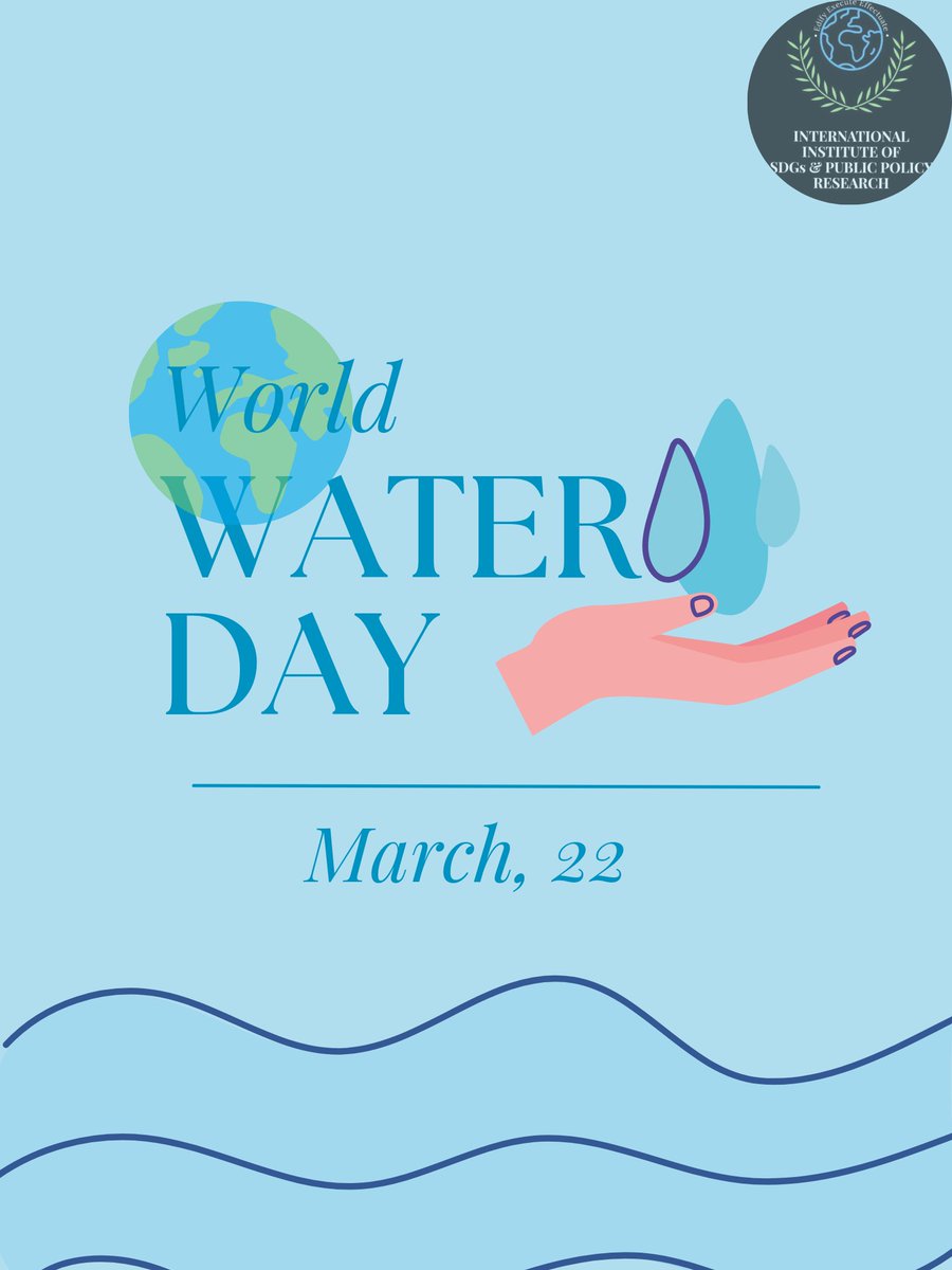 iispp_research's tweet photo. World Water Day, held on 22 March every year since 1993, focuses on the importance of freshwater.

World Water Day celebrates water and raises awareness of the 2.2 billion people living without access to safe water. It is about taking action to tackle the global water crisis. https://t.co/Ls5Er5JaYW