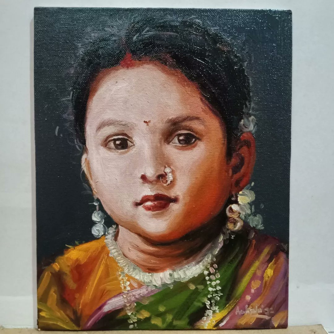 artab2000's tweet photo. Oil painting 
#art #ArtistOnTwitter #Artist #painting #oilpainting #Delhi #girl https://t.co/eT8jWsMMgn