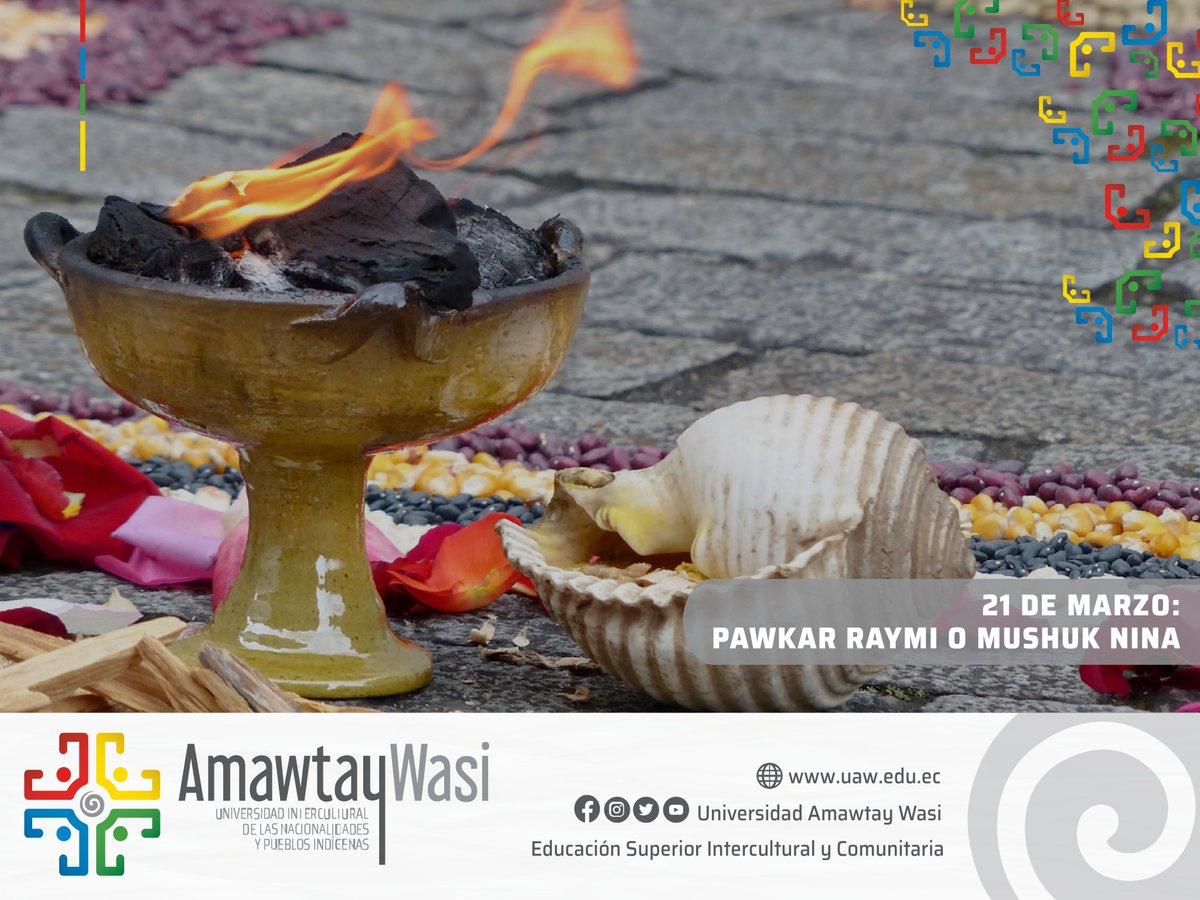uamawtaywasi's tweet photo. 🟡 #UniversidadAmawtayWasi | El 21 de Marzo se celebra la fiesta milenaria del Pawkar Raymi, que marca el florecimiento de las plantas 🌿, el punto exacto en el que ya pueden ofrecer sus frutos para ser consumidos 🌾
#Pawkar #Raymi #MushukNina
#PachaMama #Comunidad https://t.co/bajK5BDKkd