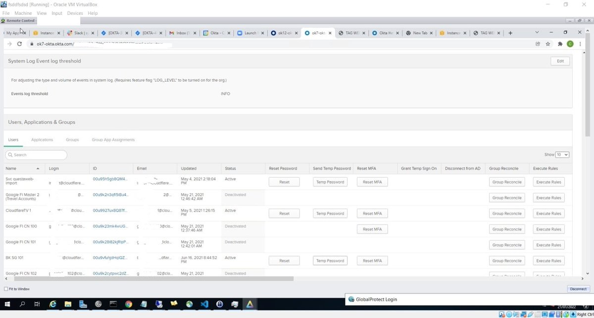 vxunderground's tweet photo. @okta This is our 3rd attempt at sharing the 5th - 8th photo. LAPSUS$ displayed a lot of sensitive information and/or user information, so much so we end up missing to censor some.

Photos 5 - 8 attached below. https://t.co/KGlI3TlCqT