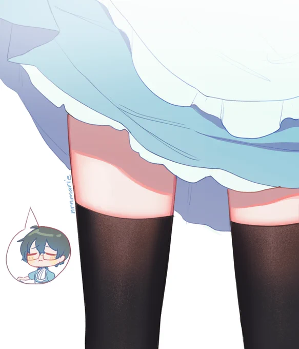 so what was I supposed to do when he said zettai ryouiki? NOT draw it? 
#Ikenography 