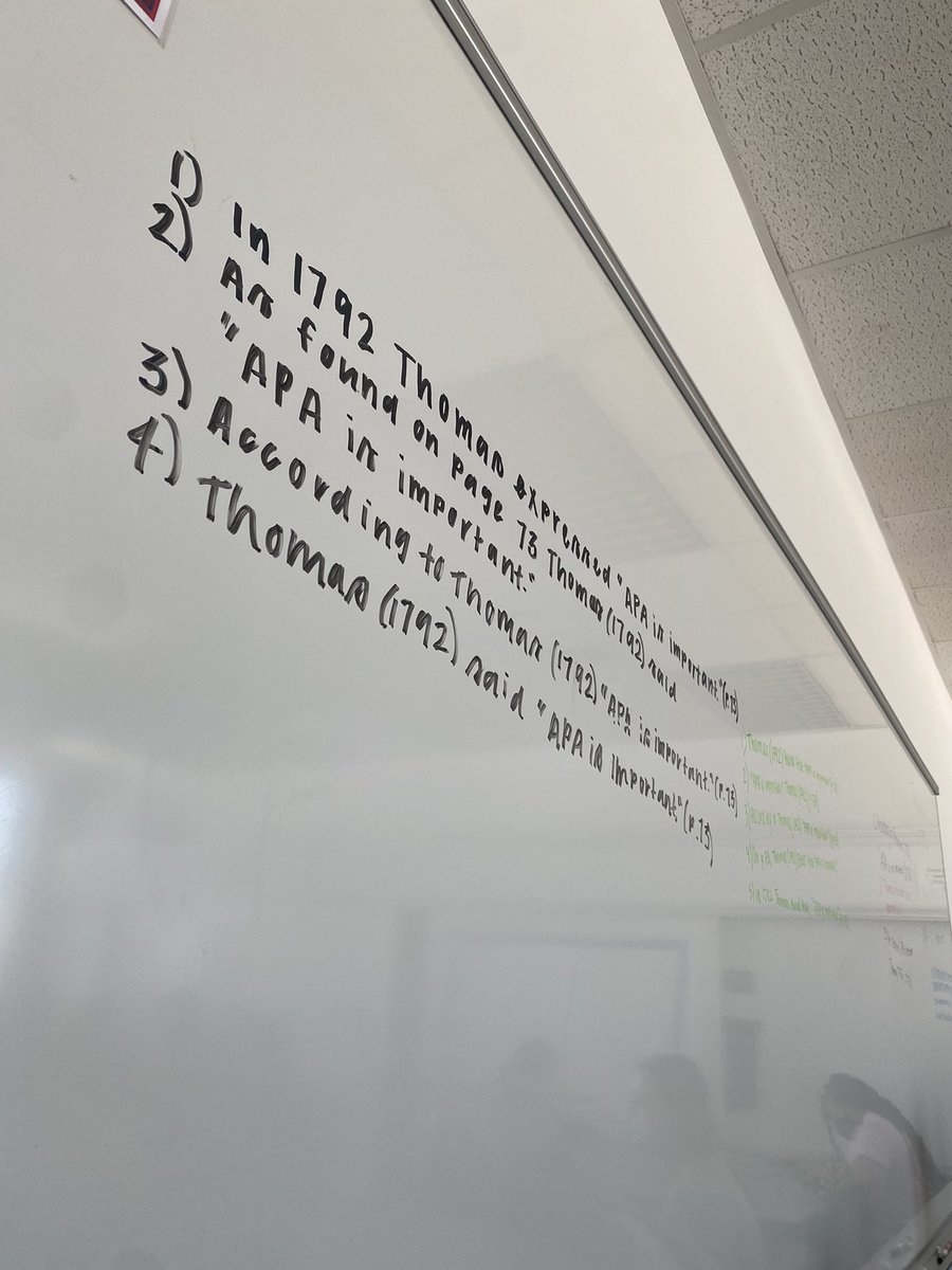 katie__camp's tweet photo. Today we learned about the proper way to embed citations when writing APA style paper. This lesson was very useful to get a better grasp of how to seamlessly add citations when using others scholarly sources to avoid plagiarism. #03Sp22 #educ200 https://t.co/doIG4R36t2