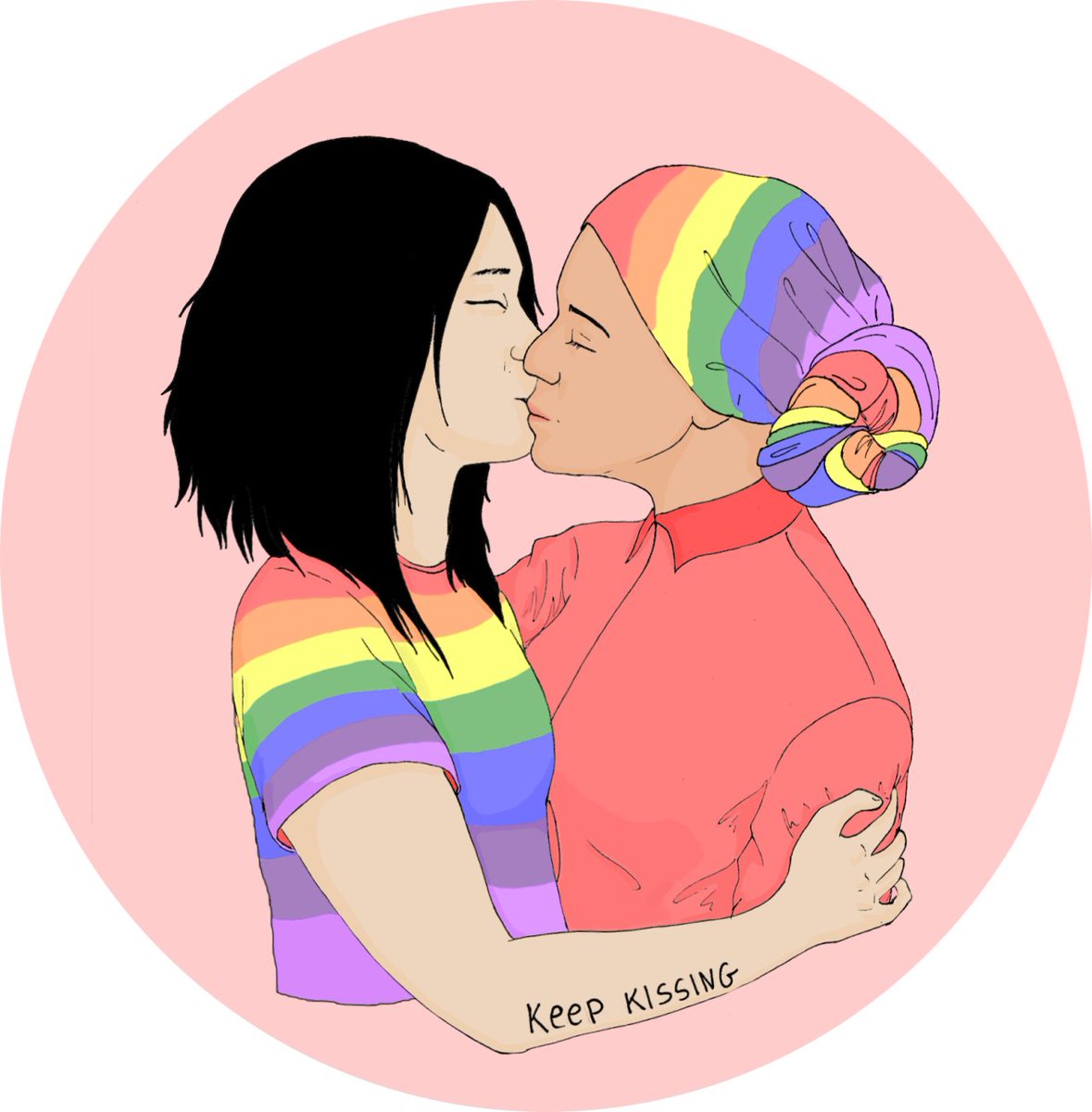 Your love is beautiful 🌈
art by @CorbelFrance 🎨

If you're struggling, we're always to support you 24/7 at: thetrevorproject.org/help 📲 #lgbtq