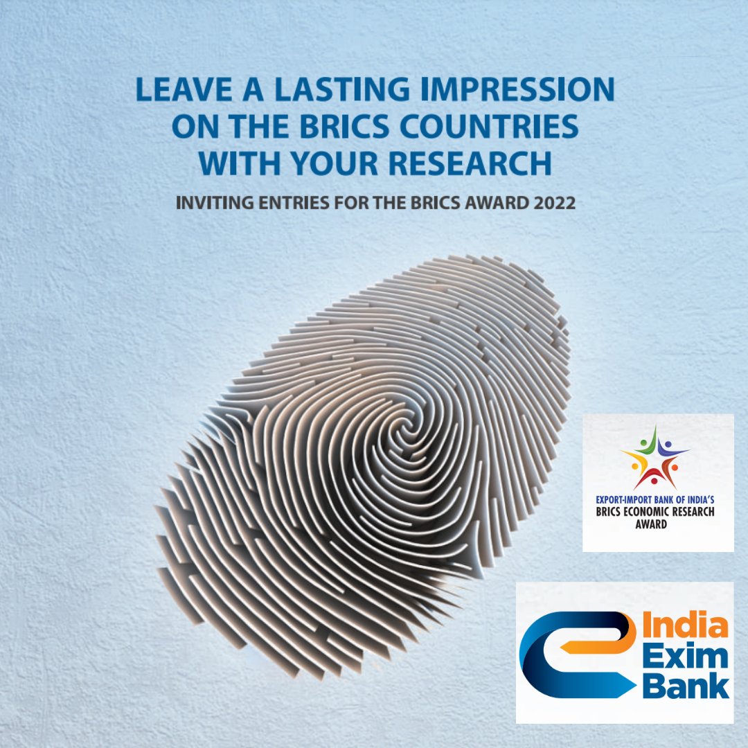 EOIBeijing's tweet photo. #BRICS Economic Research Annual Award - 2022

Application invited for the #BRICS ERAA 2022 by the Export-Import Bank of India (EXIM bank).

For details: https://t.co/JOTPlHAnED

Apply now! https://t.co/IYZ1J6jA1K