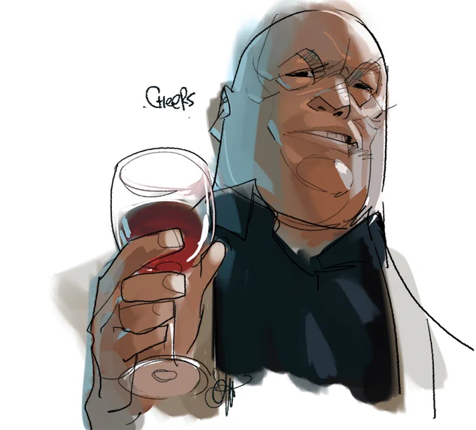 Cheers Rob 🍷✨

(..and at 5 am drawing warm-up.)  🙃 https://t.co/AyrjsrMG8e 