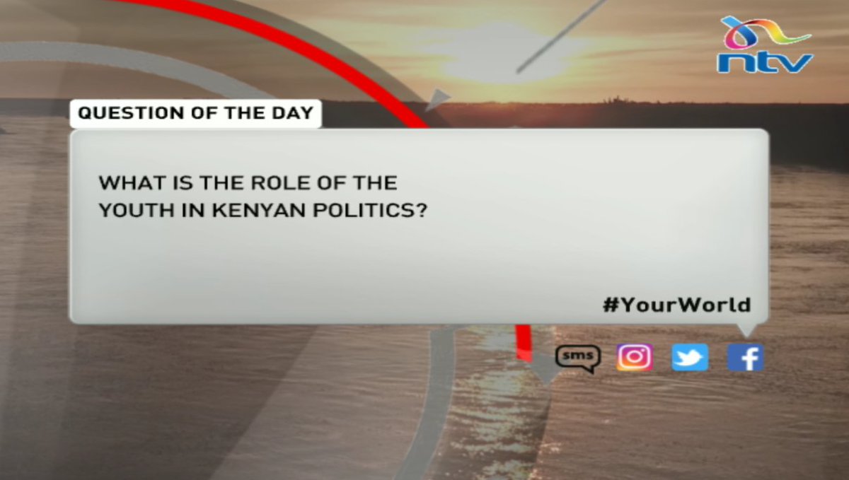 ntvkenya's tweet photo. What's the role of the youth in politics? https://t.co/fY1bnC2VVf