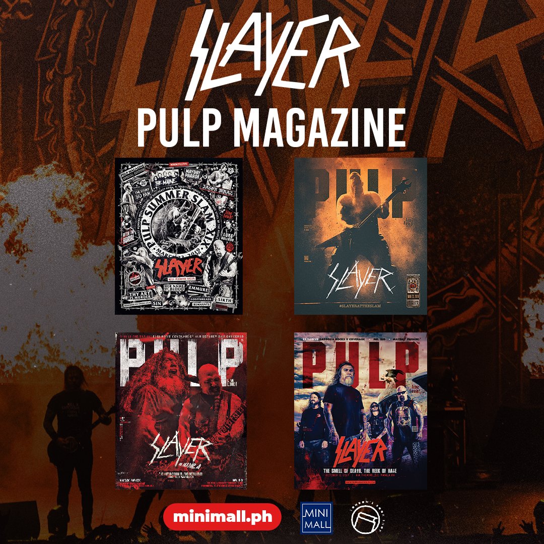 minimall_ph's tweet photo. #SLAYER fans, we have limited stock of PULP MAGAZINES featuring Slayer. Get your copy now before it sell out!

📝 Order here: https://t.co/ASsAh3HMWR

#MiniMall #MiniMallPH https://t.co/E30jinGFx1