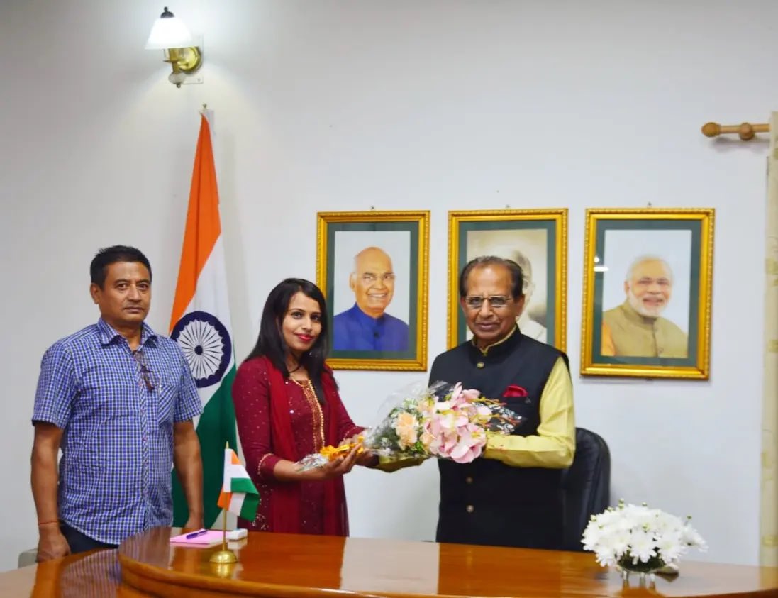 PMGhoshNL's tweet photo. Delighted to meet @jagdishmukhi ji, Hon’ble Governor of Nagaland and Assam, along with the officials of Chümoukedima Hindu Society and Chümoukedima Hindu Yuva Nagaland at Raj Bhavan, Kohima Nagaland.

@rashtrapatibhvn @MyGovNagaland @RajBhavanKohima @chumoukedima https://t.co/hLVCRKCHsP