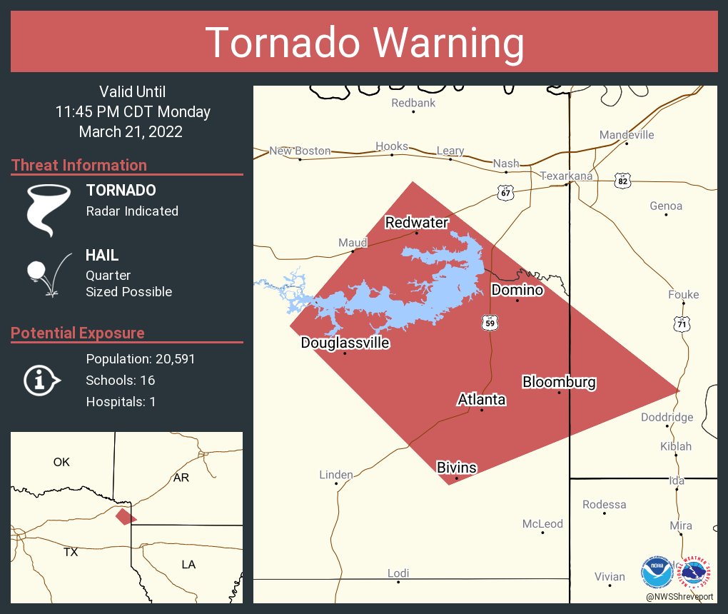 NWS Tornado on Twitter "Tornado Warning continues for Atlanta TX