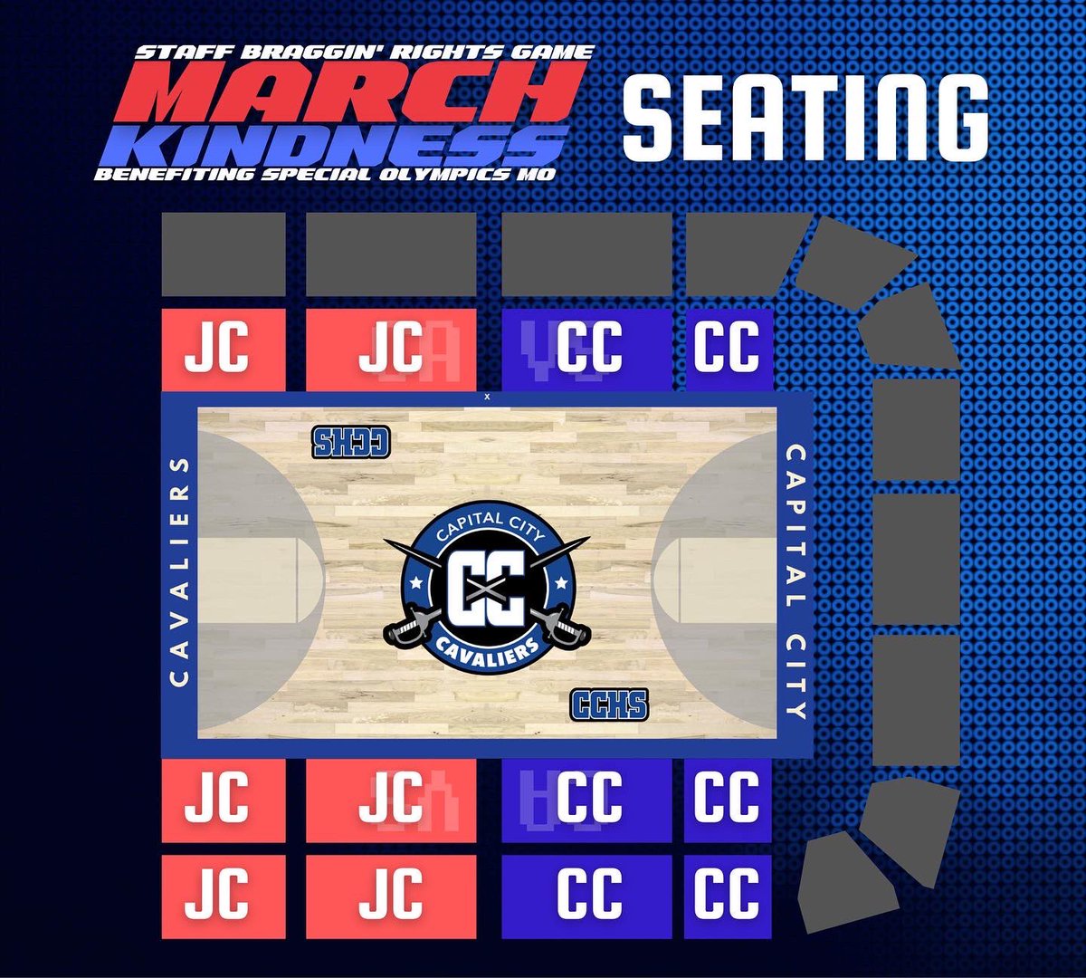 CCHSCavs_STUCO's tweet photo. Tickets are on sale now for the inaugural March Kindness Staff Bragginโ Rights basketball games scheduled for THIS WEDNESDAY! All proceeds benefit @SOMissouri @JeffCityStuco #BEATJC https://t.co/TfGMBhlTVz