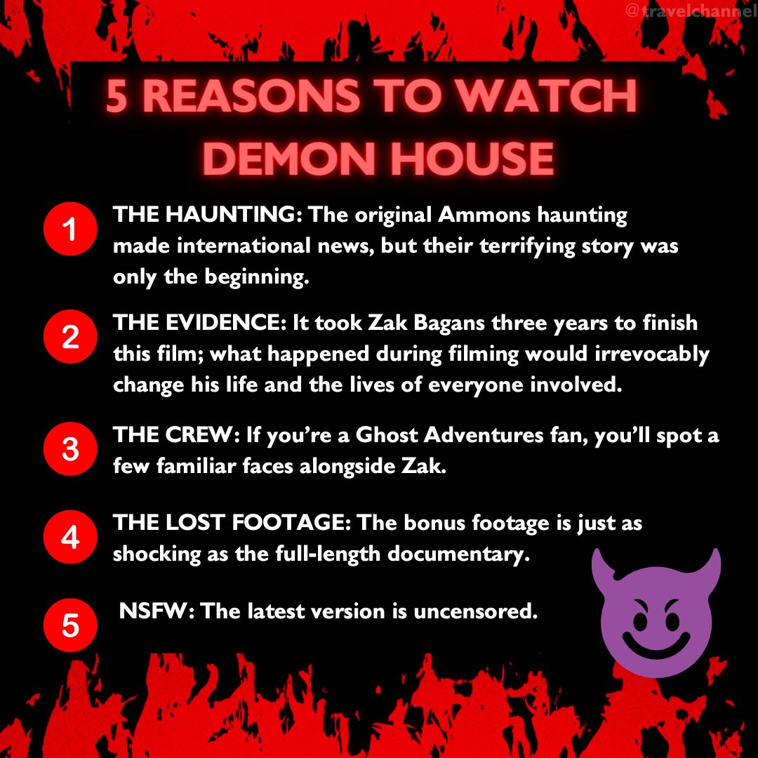 rebuska179's tweet photo. 5 reasons to watch #DemonHouse from @Zak_Bagans https://t.co/JuI8dYA8J8