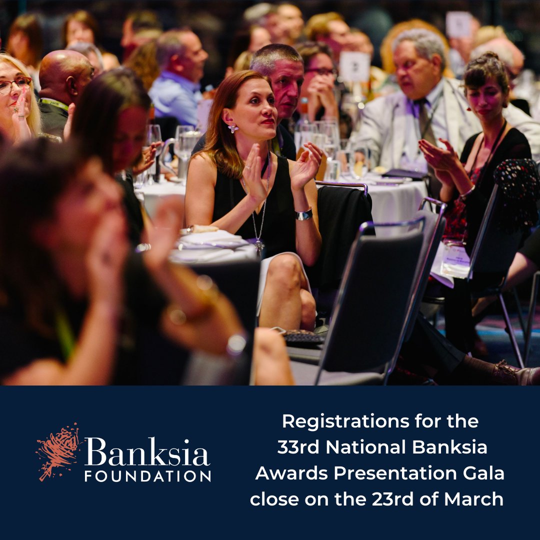 BanksiaFdn's tweet photo. Banksia's night of nights is nearly upon us!
Join us on the 31st of March for the 33rd National Banksia Awards Presentation Gala, held at @MCEC. This is your last chance to secure your tickets before registrations close on the 23rd of March

https://t.co/RUISXT7Gt4 https://t.co/PioW7XJKln