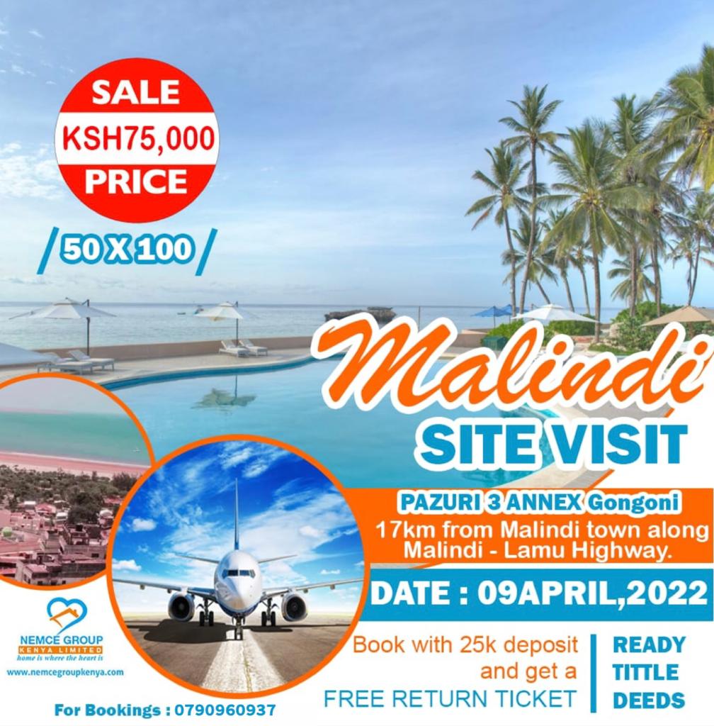 nemcegroupkenya's tweet photo. Free flight on 9th of April!
To Malindi and back for our site visit, located along Malindi-Lamu Highway 300 Meters from the tarmac
50*100 @80 k
Cash buyers 75 k
A deposit of 25 k,the rest in 4 months
Titles are ready
Book your seat through:0790960937 https://t.co/Sh7zxXEU6j