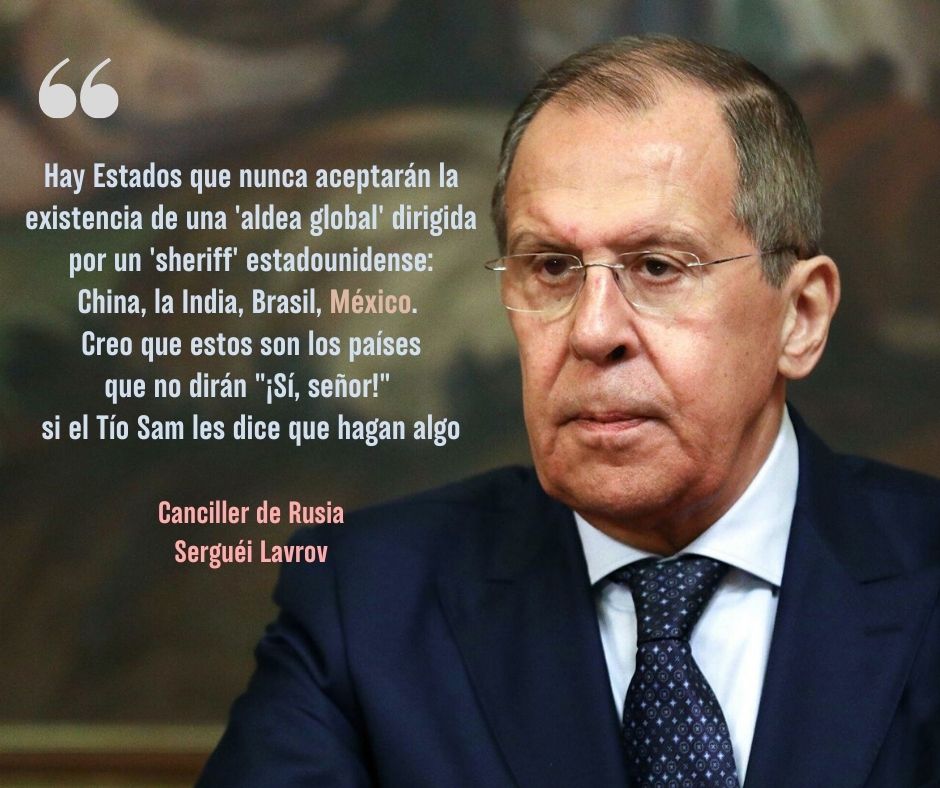 📢 Canciller 🇷🇺 Serguéi #Lavrov, en entrevista exclusiva a <a href="/ActualidadRT/">RT en Español</a>:

Hay actores [Estados] que nunca aceptarán la existencia de una 'aldea global' dirigida por un 'sheriff' estadounidense: China 🇨🇳, la India 🇮🇳, Brasil 🇧🇷, #México 🇲🇽

➡️ cutt.ly/eSTq1aW