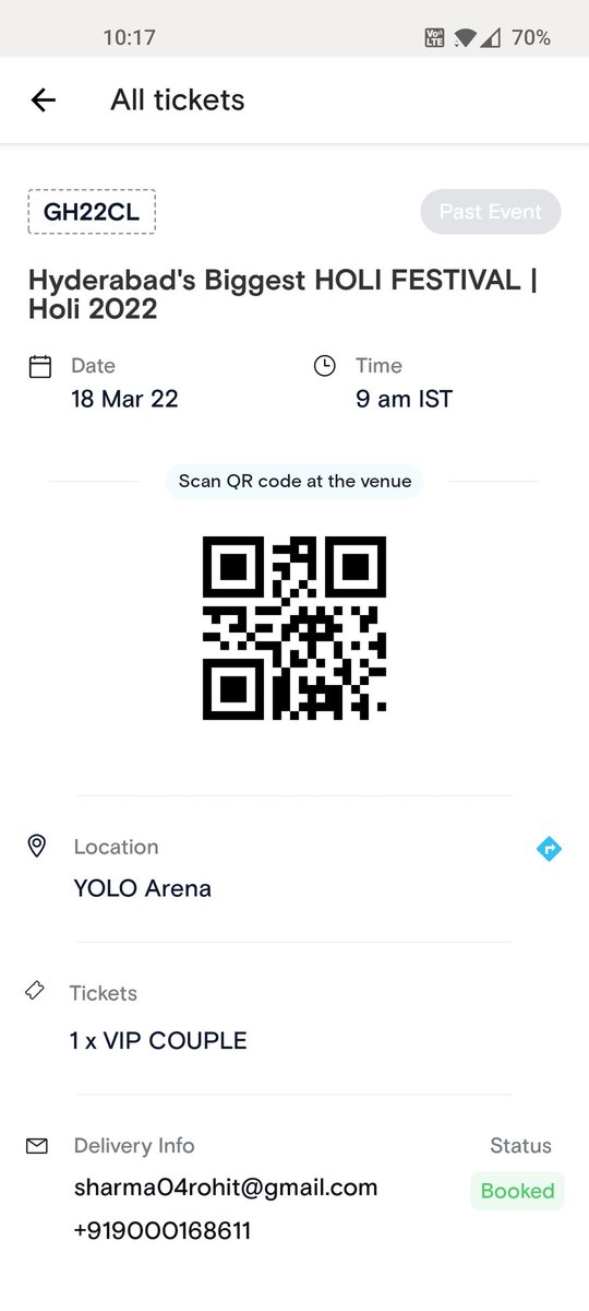 RohitS_Azure's tweet photo. @paytminsider Hyd holi festival was worst exp. 1 km traffic jam ,no organization,closed after 2 hrs, no one even checked tickets. Oversold the tickets - a big ground crowded with 1000+ where entrance and exit is single small road. Need refund plz look into it https://t.co/ErTmtLK5UF