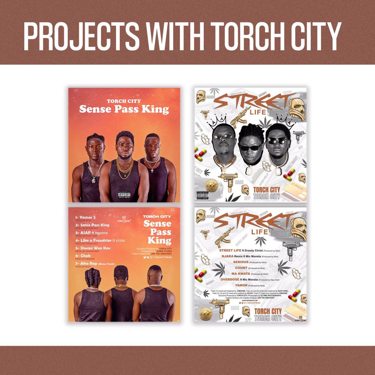TorchCityMusic's tweet photo. We Appreciate the hold @circlescm crew for the amazing job they been doing for us Since day one from StreetLife to SensePassKing. The cover arts are really special and the energy they put in is special . Wuna Place Dey. God bless you guys 🙏🏾 @jigithegreatest 

#SensePassKing EP https://t.co/lCmb3QBGoE