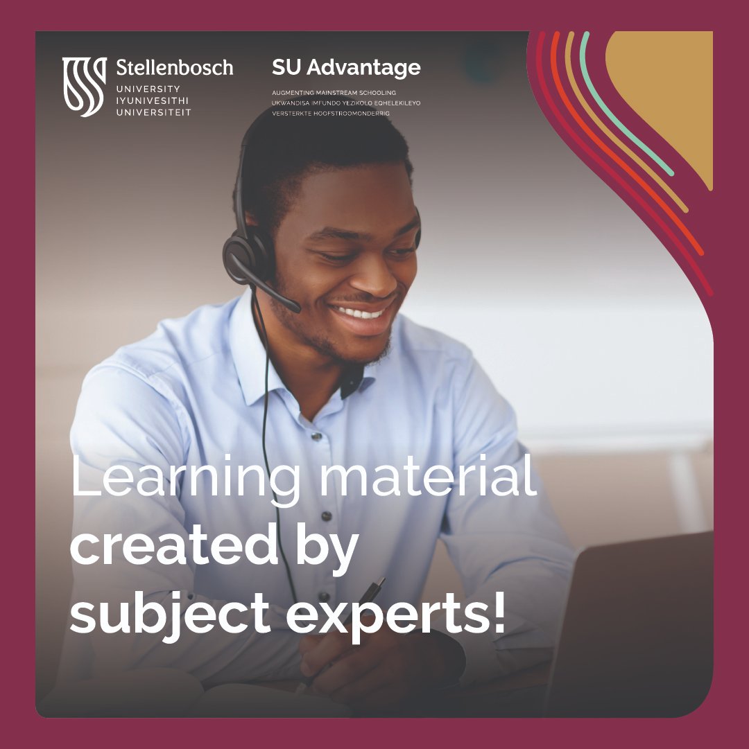 SU_Advantage's tweet photo. Learning material for grades 10, 11 &amp; 12 created by experts! 

Get inside information on all the most important topics you need to know to make 2022 your year of success! 

Have a look at the subjects we offer here: https://t.co/xlGj1sqkmh. 

#SUAdvantage @StellenboschUni https://t.co/Ty3Qo9LPyB