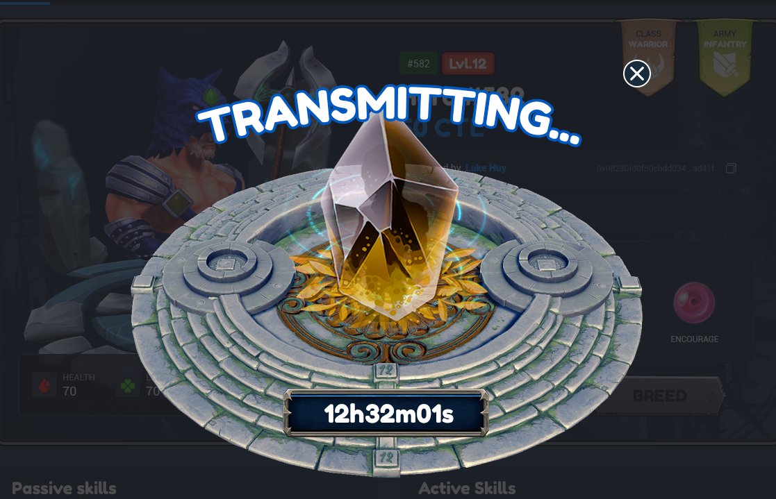 🚀 Soul Transmission - Breeding 
- Each Hero has up to 5 breeding turns
- The cost of Breeding to spawn New Hero will cover the cost of the 2 Original Heroes and depends on how many times the Hero's breeding has been done

Details 👉 bit.ly/3CYngXg

#CTL #P2E #NFT