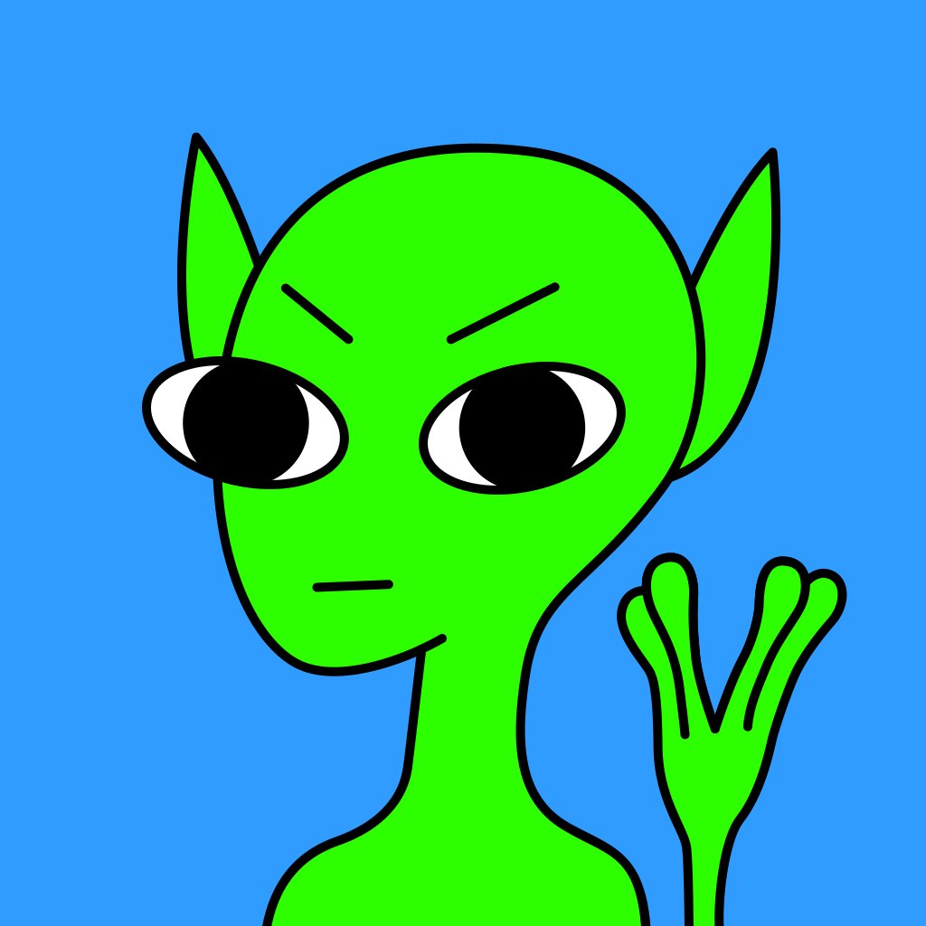 AlienTheBaddy's tweet photo. Hey, friends on Twitter. #Baddy 👽 here. I'm gonna share my story on earth in the coming days. 
#AlienTheBaddy #Alien #NFT #NFTCommunity #NFTart #Ethereum #ETH #Cryptoart #ERC721 https://t.co/jV00OXzQRe