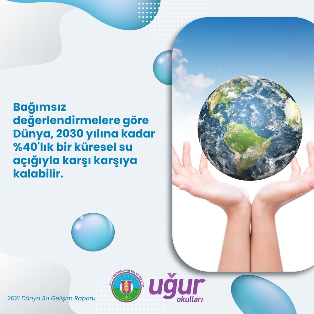 Alacağımız tedbirler ile dünyadaki su problemlerinin önüne geçmek mümkün! Bu inanç ile Uğur'da Sorumlu Üretim ve Tüketim Programımız kapsamında öğrencilerimize farkındalık kazandırmaya devam ediyoruz.
