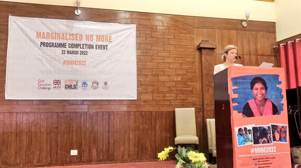 streetchildnp's tweet photo. "Today I am fascinated to learn more about the work that has been done through the #marginalisednomore programme...This is one of the #Girlseducationchallege highest performing projects globally"- Nicola Pollitt, British Ambassador to Nepal. 

@FCDOGEC @streetchilduk https://t.co/hSG1e2k0w5