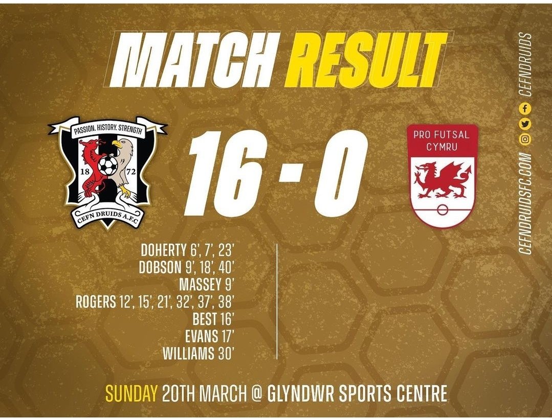 8 wins from 8. 106 goals scored. Onto a 2 legged final for a place in  next seasons champions league #druidsfutsal