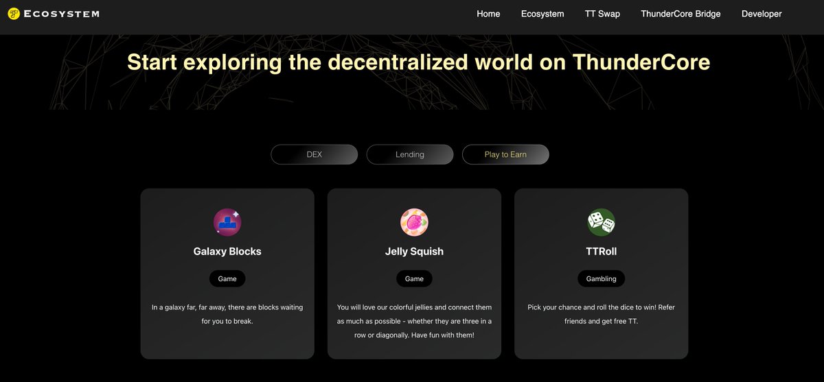 <a href="/kucoincom/">KuCoin</a> <a href="/kucoincom/">KuCoin</a> we've got a lot of #PlayToEarn #DApps on #ThunderCore 😉