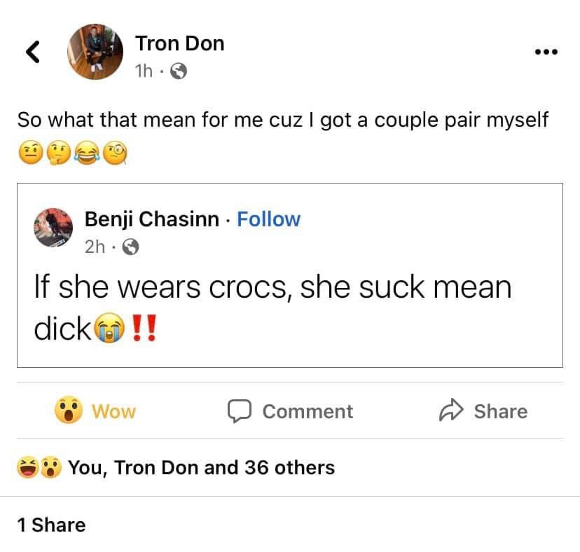 A grown man. Fb is a wild place.