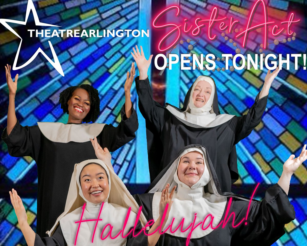 TAFriends's tweet photo. HALLELUJAH! TONIGHT IS OPENING NIGHT! 
Sister Act takes the stage-but not just any old stage-the brand-new stage in our newly renovated theater. We can't wait to show it off! This heavenly production runs through April 16. 
 https://t.co/IMK3z9U4RN
@TASisterAct https://t.co/DUY5uXqVsg