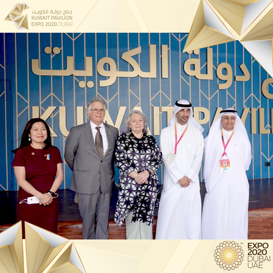 KuwaitExpo2020's tweet photo. We were honored to receive the Governor General of #Canada &amp; his delegation at the #KuwaitPavilion at #Expo2020Dubai. Our esteemed guests were received by the Director of the Kuwait Pavilion, Dr Bader Al-Mashaan, &amp; the Pavilion's Deputy Director, Mr. Mazen Al-Ansari. (1/2) https://t.co/7DDmDrM9U3
