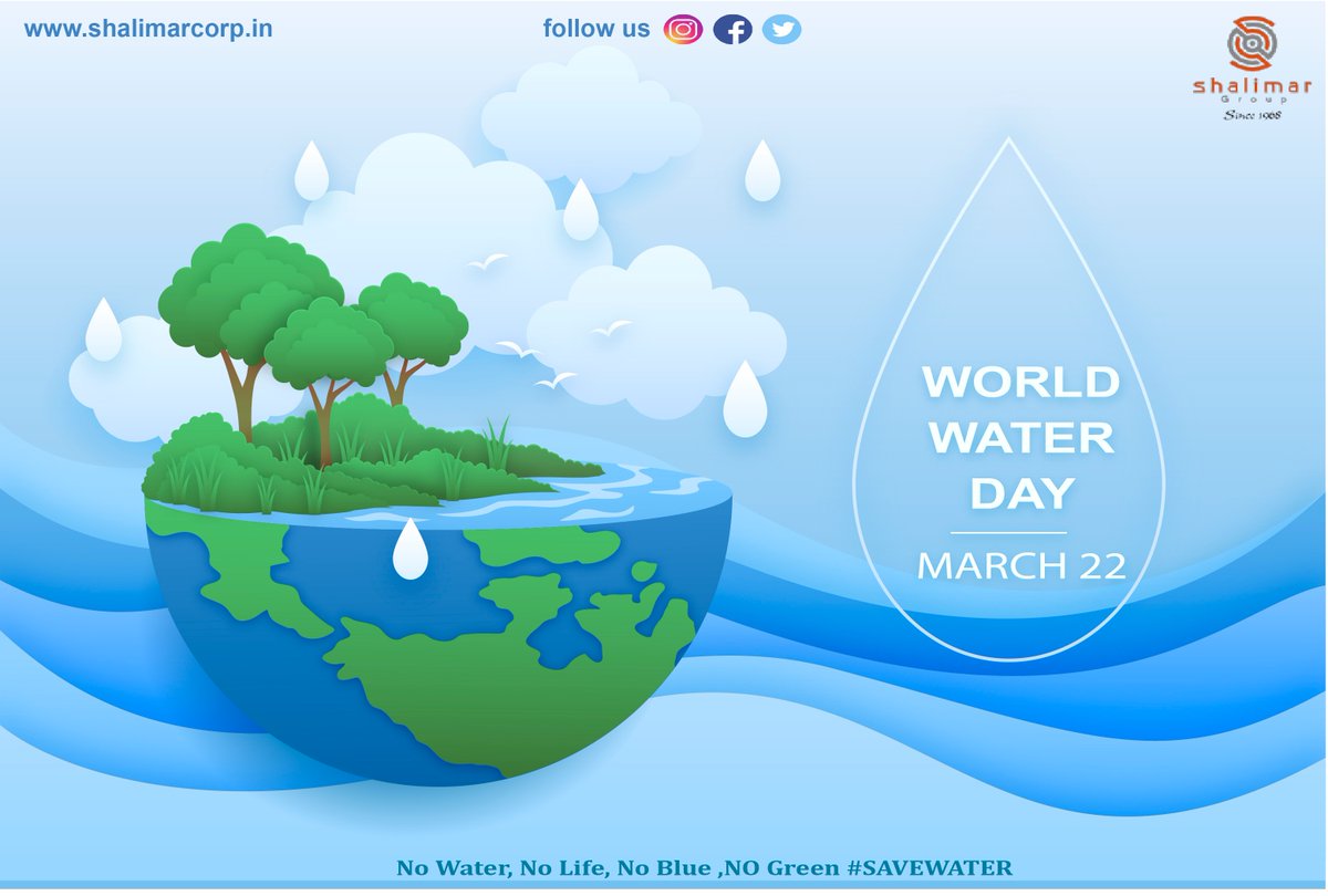 group_shalimar's tweet photo. Without water, we cannot imagine life. Happy World Water Day !!
#savewater #savewatersavelife #WorldWaterDay2022 #shalimargroupofcompanies #ShalimarGroup
please do follow and share our page
https://t.co/rMelDeEhai
https://t.co/AFfj7vWeZE
https://t.co/qGOKGlevGh https://t.co/mBB7dbzHHm