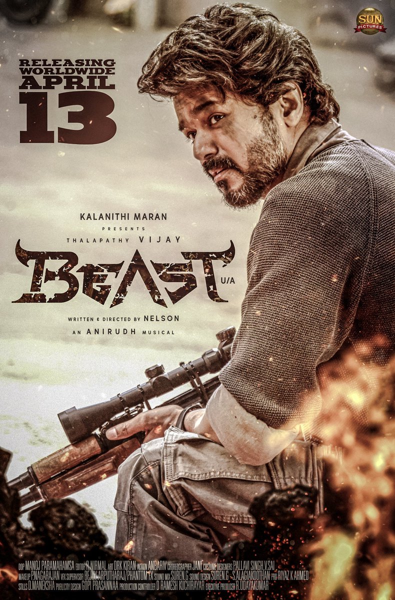 agscinemas's tweet photo. Beast mode on!

#BeastFromApril13

@actorvijay @Nelsondilpkumar @anirudhofficial @hegdepooja
@sunpictures
#Beast https://t.co/k5bSGqGoOx