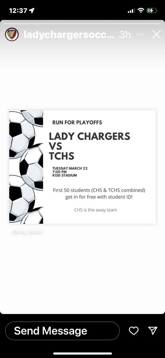 CHS_LCS's tweet photo. Show ⬆️ be 😱 loud and cheer  LCS on to the ⚽️ PLAYOFFS. https://t.co/YK36wYS9zx