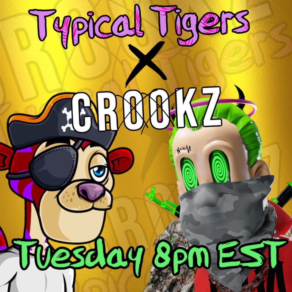 You do not want to miss this Tiger Tuesday Twitter Space!! @crookznft