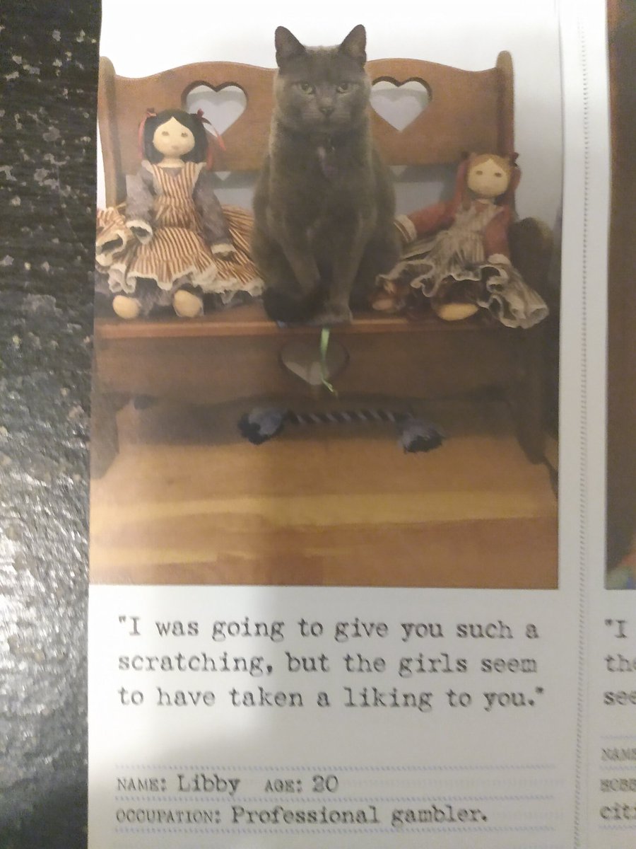 From my Bad cat 2022 calendar. I feel like this is <a href="/OfPsychoism/">(Trek)</a> and the triplets -"I was going to kill you, but the children have taken a liking to you."😂