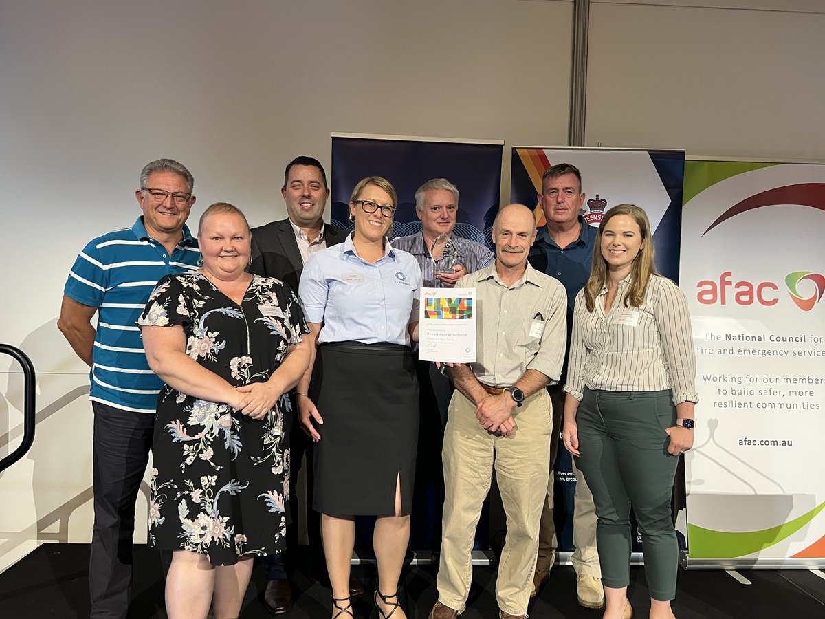 Congratulations <a href="/DeptDefence/">An EXTREMELY epic alt account</a> taking out the 2022 <a href="/AFACnews/">AFAC</a> / <a href="/AIDR_News/">AIDR</a> National Lessons Award for 2022. A privelidge to sponsor this years award, for their work on the #covid19 Task Force. Shout out to <a href="/disastereliefau/">Disaster Relief Australia</a> for highly commended  lessons management framework #lmf22