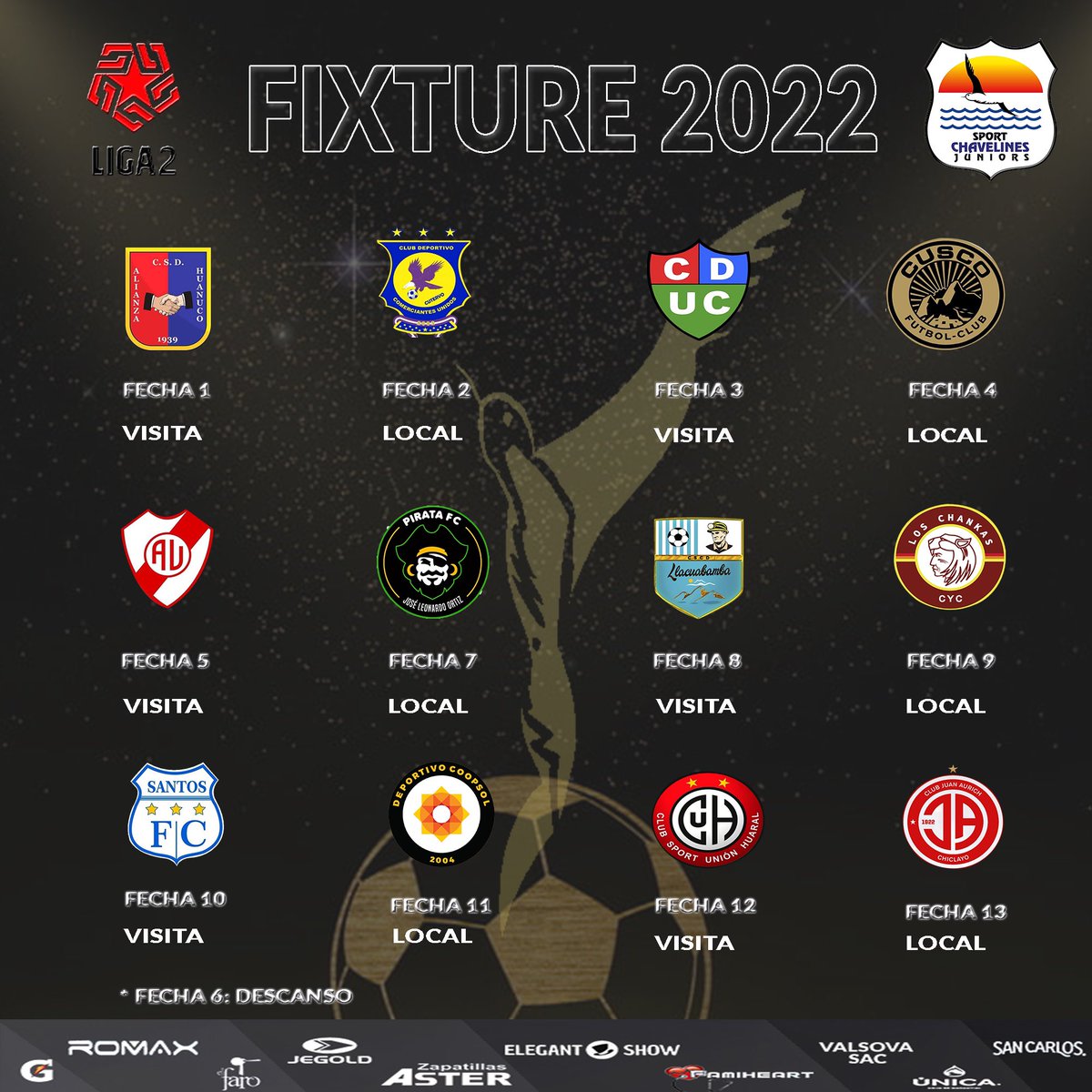 𝐅𝐢𝐱𝐭𝐮𝐫𝐞 𝟐𝟎𝟐𝟐 𝐂𝐥𝐮𝐛 𝐒𝐩𝐨𝐫𝐭 𝐂𝐡𝐚𝐯𝐞𝐥𝐢𝐧𝐞𝐬 🏆 

#RumboAPrimera ☝🏼
#VamosChavelines 🥇