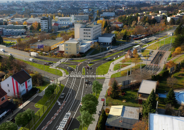 DPMBofficial's tweet photo. Ze Štefánikovy čtvrtě tramvají přímo na Lesnou. 
Nové koleje spojí současné konečné zastávky Štefánikova čtvrť s Čertovou roklí. V první etapě začne příští rok přestavba a rekonstrukce mostu přes železniční trať na Merhautově ulici. O rok později začneme stavět koleje. #DPMB https://t.co/4peZChw9z9