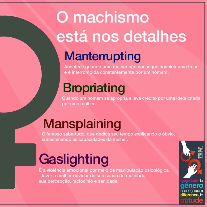 Talita_Romao's tweet photo. Importantíssimo falarmos sobre e lutarmos contra essas violências. E acho que também é, de prioridade urgente, abrasileirarmos os termos.
Trazer para o português aproxima muito mais, penso eu.
#manterrupting #bropriating #Mansplaining #Gaslighting https://t.co/oynEGSB73H