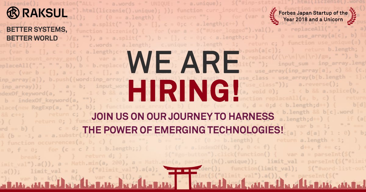RaksulIndia's tweet photo. We are a born-in-the-cloud company enabling conventional industries to transform into smarter businesses. If you too believe in harnessing the power of emerging technologies to accelerate your career, we need to talk! Learn more: https://t.co/5gRJ4wcB41
#RaksulRedefines #hiring https://t.co/qFYKfqBhnz