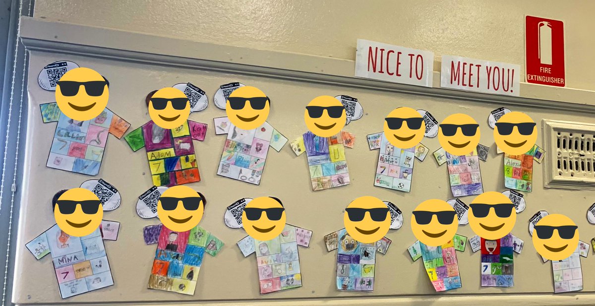 RoaHendy's tweet photo. How cool are 2 Firewheel’s introduction artworks from week 1? A t-shirt full of our favourite things, photo and QR code to our @Flipgrid intro videos. Nice to meet you 2F! #2Firewheel #Flipgrid #engagedstudents #firstweekactivities https://t.co/qSNUedXLKr