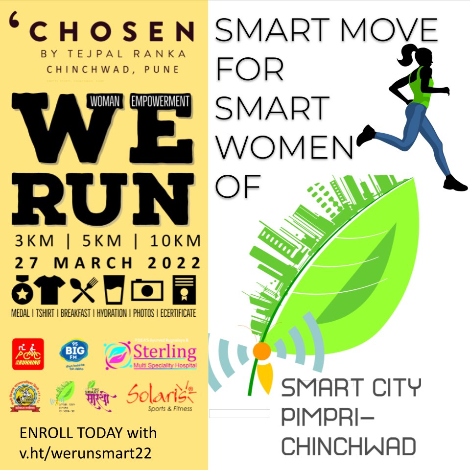PCMCSarathi's tweet photo. Don't miss the biggest fitness event in PCMC brought to you by PCMC Runners! 🏃♀️ Organized on the occasion of International Women's Month, specially for women and kids.
To register- https://t.co/Zg8wbVcMLZ
#PCMCSmartSarathi #FITPCMC #Health #Citizen #InternationalWomensDay2022 https://t.co/UgTFX6qLmb