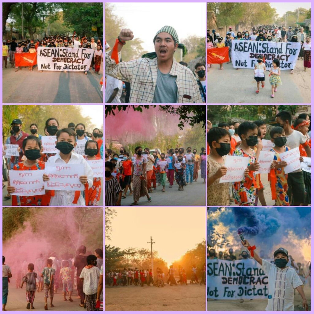The main strike, led by the Monywa People, marched today to show their solidarity against terrorist regime.  #ASEAN_StopLegalizingJunta  #ASEAN_StandForDemocracy #2022Mar22Coup #WhatsHappeningInMyanmar