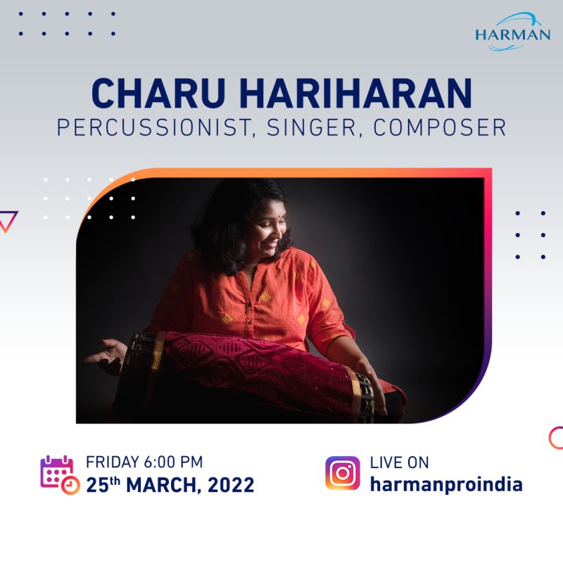 HarmanIndia's tweet photo. Join us in an enlightening conversation with Charu Hariharan, a percussionist, singer, and composer. She takes on the journey of South Indian Classical Music and much more.

#HARMANProIndia #IGLive #live #musician #composer #aristic https://t.co/h4AWxYkLMH