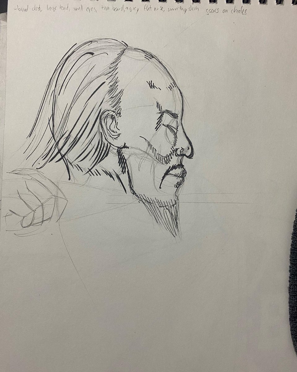 johnnyboy42997's tweet photo. My drawing of Atilla the Hun. This drawing is mainly based on the physical description by Jordanes who cited Priscus. I used other peopleโs work as reference as well as can be seen in the type of armor he wears.
#history #drawing #sketch #atillathehun #thehuns #huns https://t.co/lQY6XvIMhm