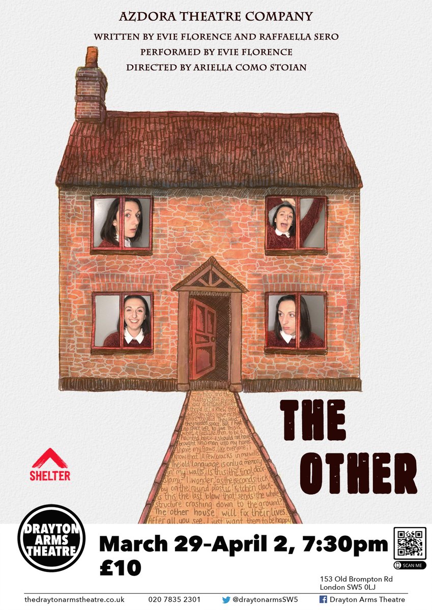 THE OTHER opens 29 March at <a href="/draytonarmsSW5/">Drayton Arms Theatre</a>  Kensington

A story about two generations of an Italian immigrant family in the UK retracing their steps from their move into a new house.  It shows the family at their most vulnerable &amp; most hilarious

Book now thedraytonarmstheatre.co.uk/the-other