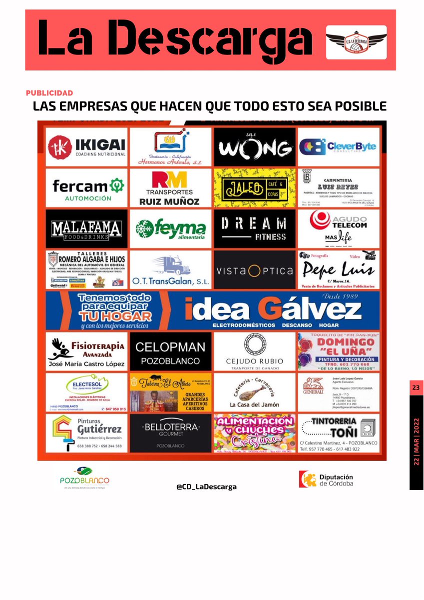 🗞 EL SEMANAL 🗞

❎ Empate ante el C.D. Mojino.
⚽️ Gol de <a href="/Davidamorlopez/">David Amor López</a> 
✍🏻 “Sea donde sea” (<a href="/patriciosc86/">Patricio Sánchez</a> ). 
“Es su curso” (<a href="/Davidamorlopez/">David Amor López</a>) 
“Más que un 9” (<a href="/Llergo_Blanco9/">jesus llergo blanco</a> ). 

👏🏻 ¡GRACIAS por todo, afición! 

🔴⚪️⚫️
#todosjuntos #vamosdescarga #finalafinal #elsemanal