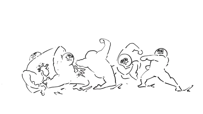 これはホワイトボードに描いた乱舞技 