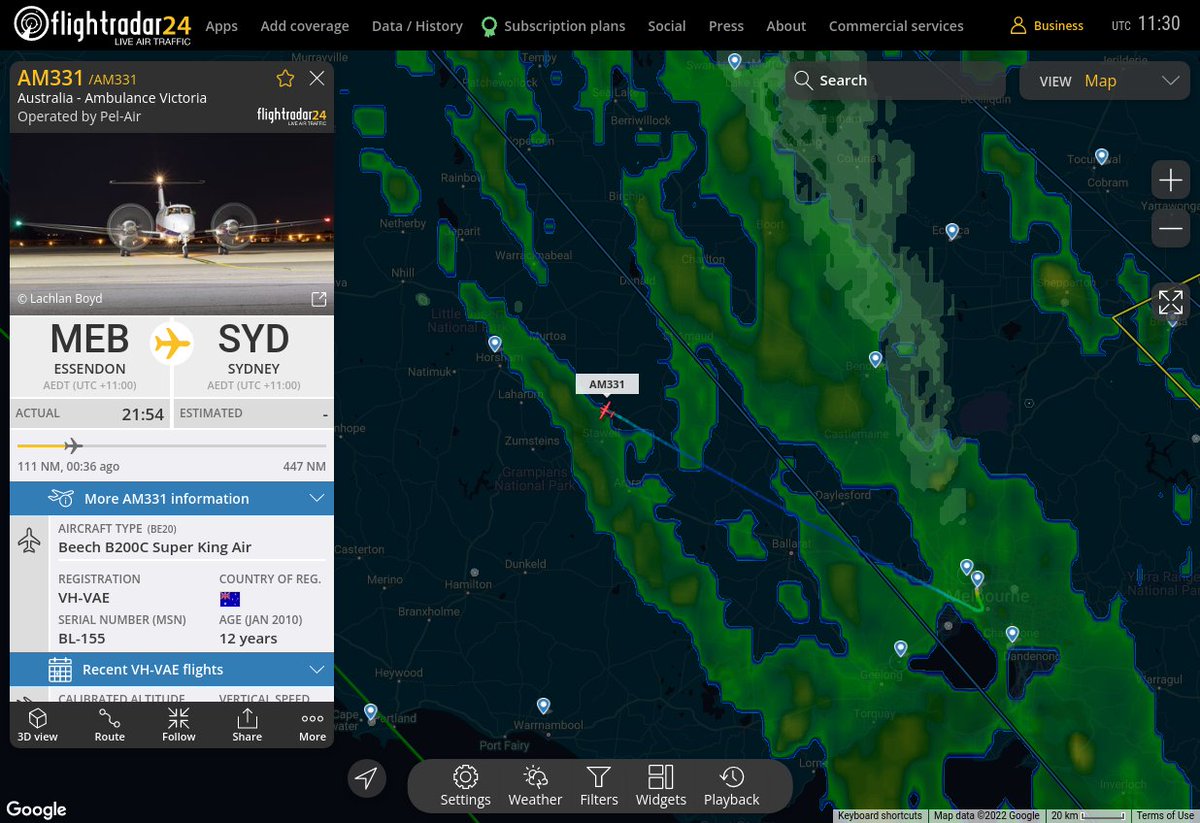 Radar_Assistant's tweet photo. MULTI FR24 COURSE ALERT : At Tue Mar 22 11:25:41 2022 #AM331 from MEB to SYD is 432 nm from destination and now has a cumulative distance off course of 50nm #AvGeek #ADSB https://t.co/se7MPkbdkb https://t.co/kO5zDUhMBH
